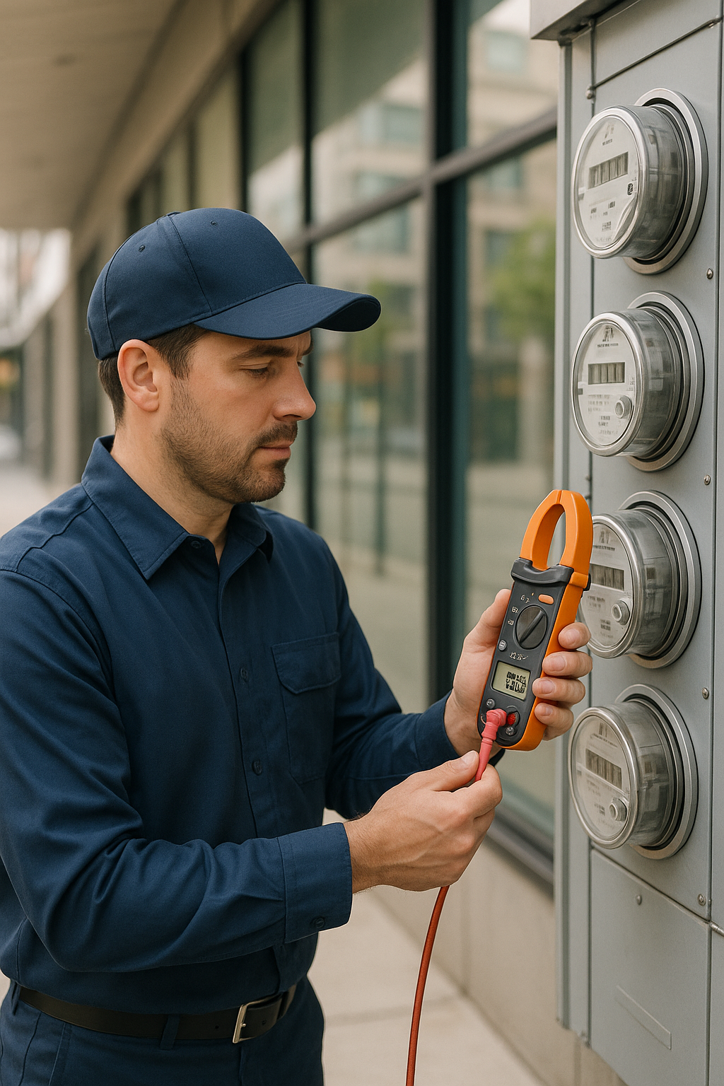 Medición de medidores en centro comercial